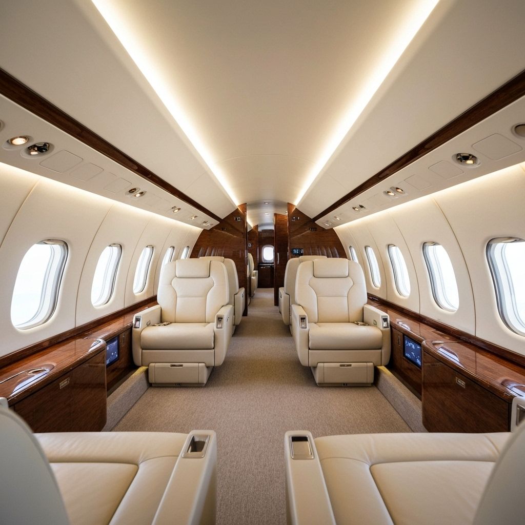 Luxury private jet interior